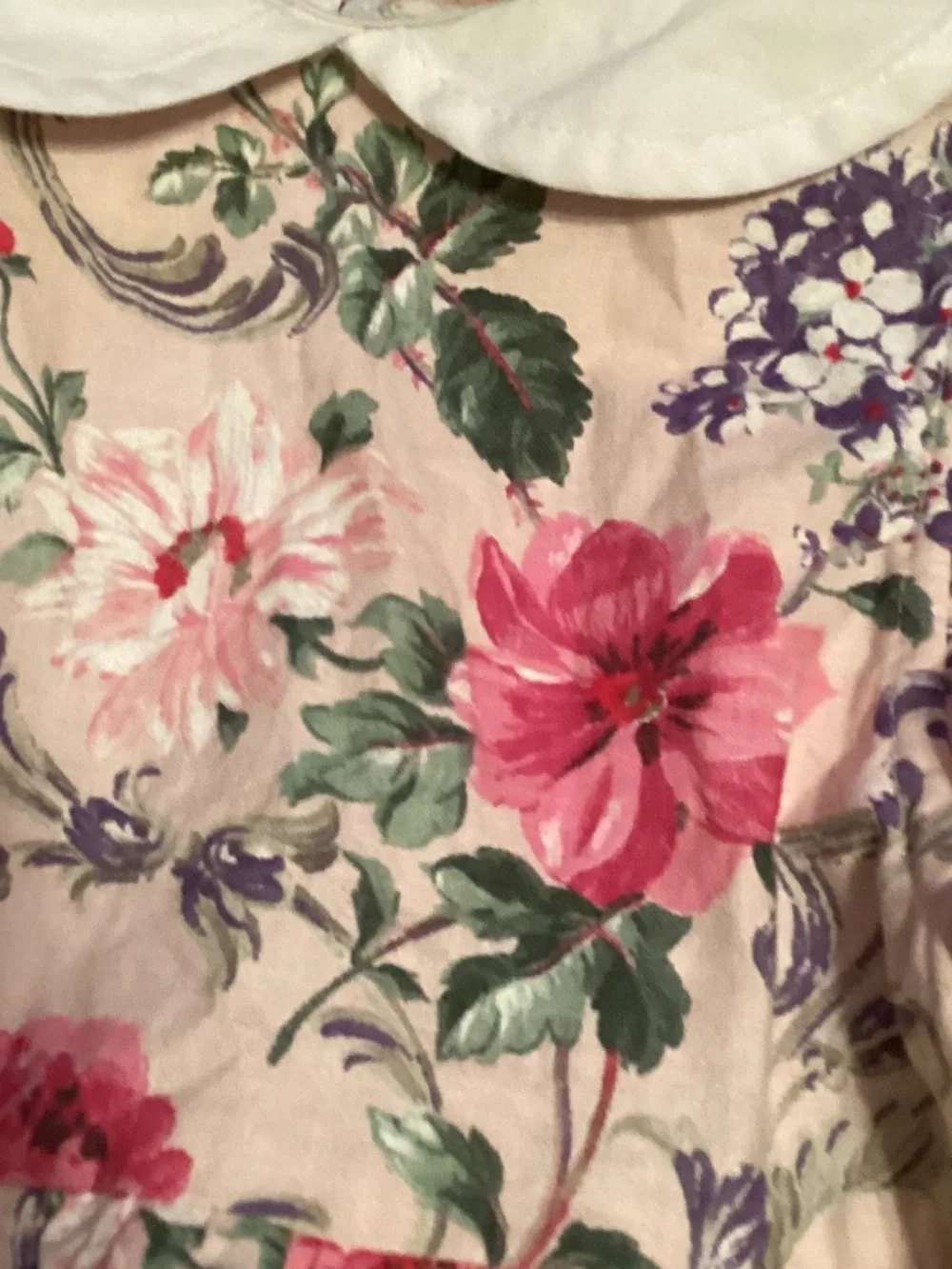 Vintage 80s Picture Perfect Floral Girls Dress cotton